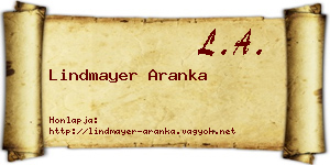 Lindmayer Aranka névjegykártya